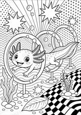 Axolotl POP Art Ausmalbilder 15 Malvorlagen – Materialseite 15