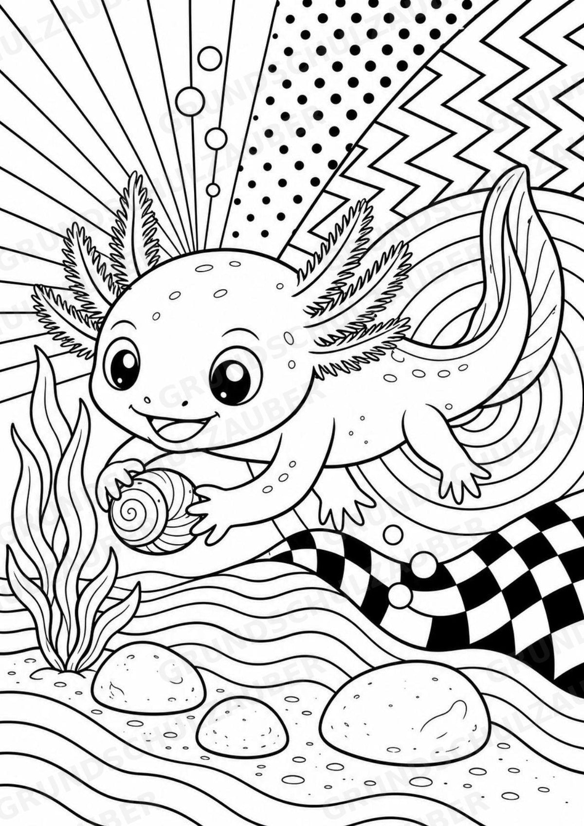 Axolotl POP Art Ausmalbilder 15 Malvorlagen – Materialseite 16