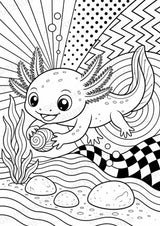 Axolotl POP Art Ausmalbilder 15 Malvorlagen – Materialseite 16