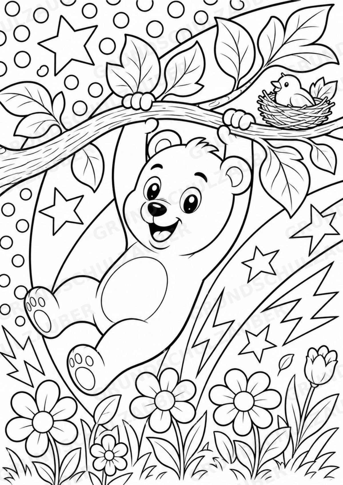 Bär POP Art Ausmalbilder 15 Malvorlagen – Materialseite 14