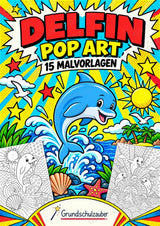 Delfin POP Art Ausmalbilder 15 Malvorlagen – Cover