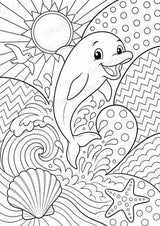 Delfin POP Art Ausmalbilder 15 Malvorlagen – Materialseite 2