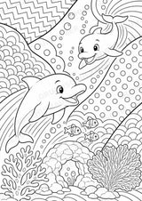 Delfin POP Art Ausmalbilder 15 Malvorlagen – Materialseite 3