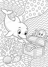 Delfin POP Art Ausmalbilder 15 Malvorlagen – Materialseite 7