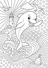 Delfin POP Art Ausmalbilder 15 Malvorlagen – Materialseite 10