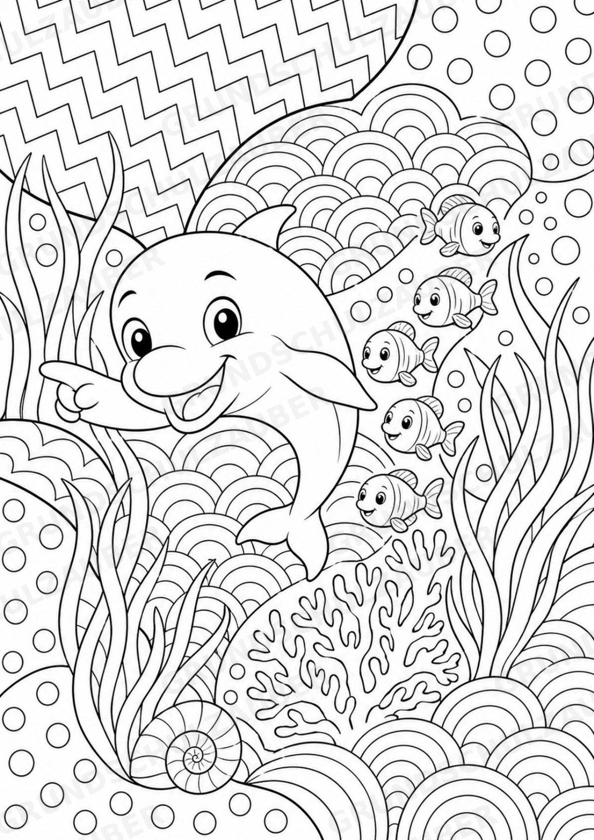 Delfin POP Art Ausmalbilder 15 Malvorlagen – Materialseite 14