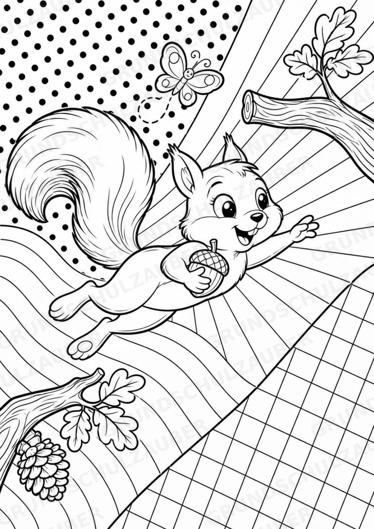 Eichhörnchen POP Art Ausmalbilder 15 Malvorlagen – Materialseite 2