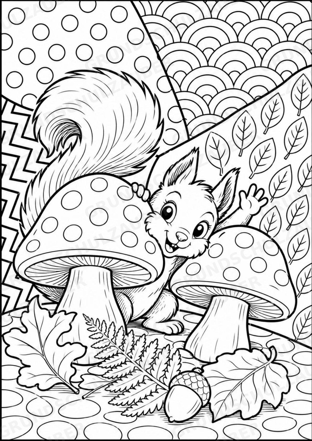 Eichhörnchen POP Art Ausmalbilder 15 Malvorlagen – Materialseite 7
