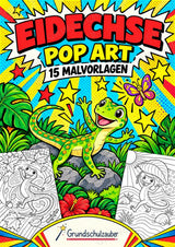 Eidechse POP Art Ausmalbilder 15 Malvorlagen – Cover