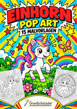 Einhorn POP Art Ausmalbilder 15 Malvorlagen – Cover