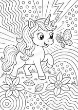 Einhorn POP Art Ausmalbilder 15 Malvorlagen – Materialseite 2