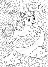 Einhorn POP Art Ausmalbilder 15 Malvorlagen – Materialseite 3