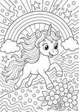 Einhorn POP Art Ausmalbilder 15 Malvorlagen – Materialseite 5