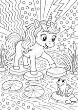 Einhorn POP Art Ausmalbilder 15 Malvorlagen – Materialseite 6