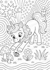 Einhorn POP Art Ausmalbilder 15 Malvorlagen – Materialseite 10