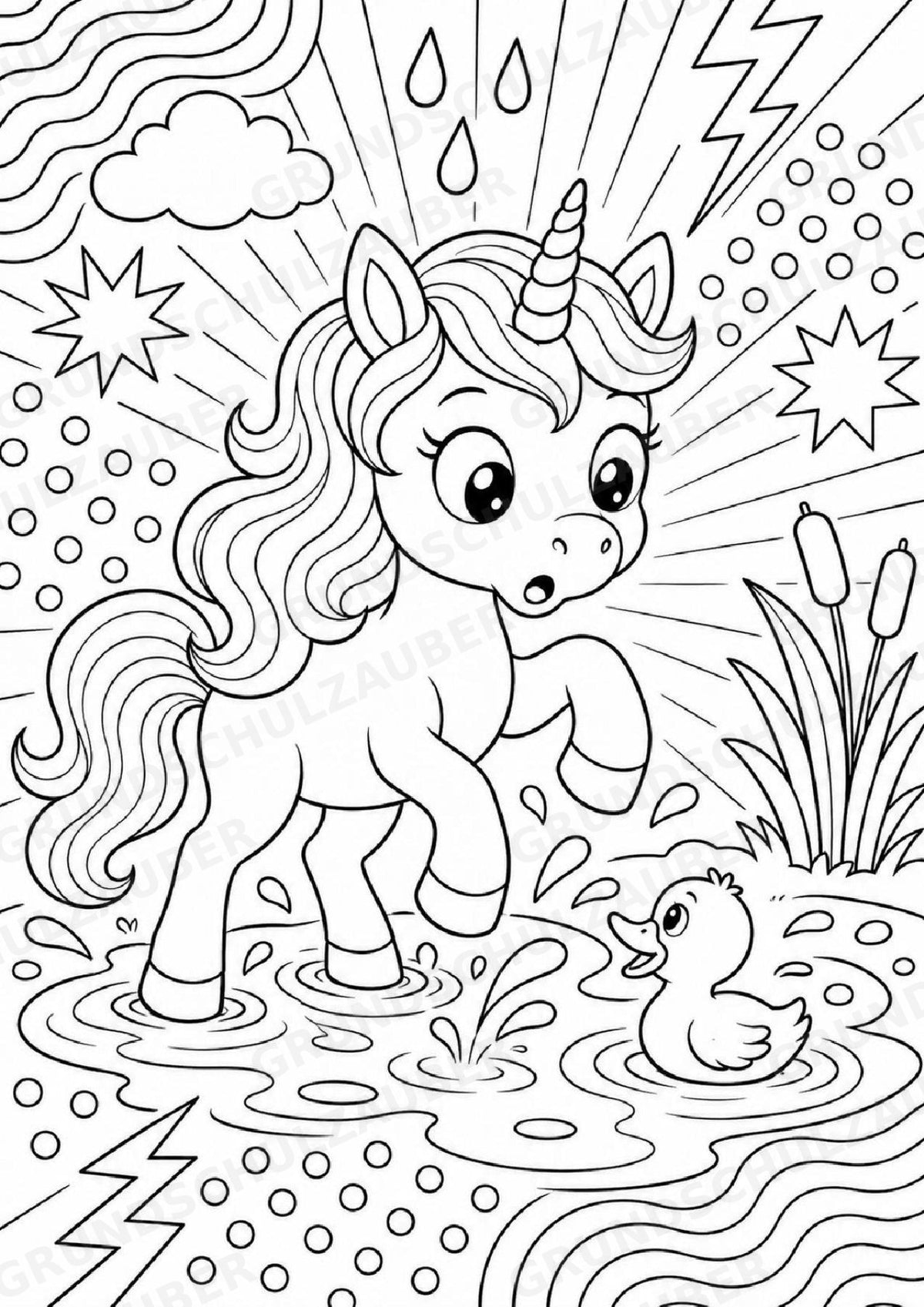Einhorn POP Art Ausmalbilder 15 Malvorlagen – Materialseite 14