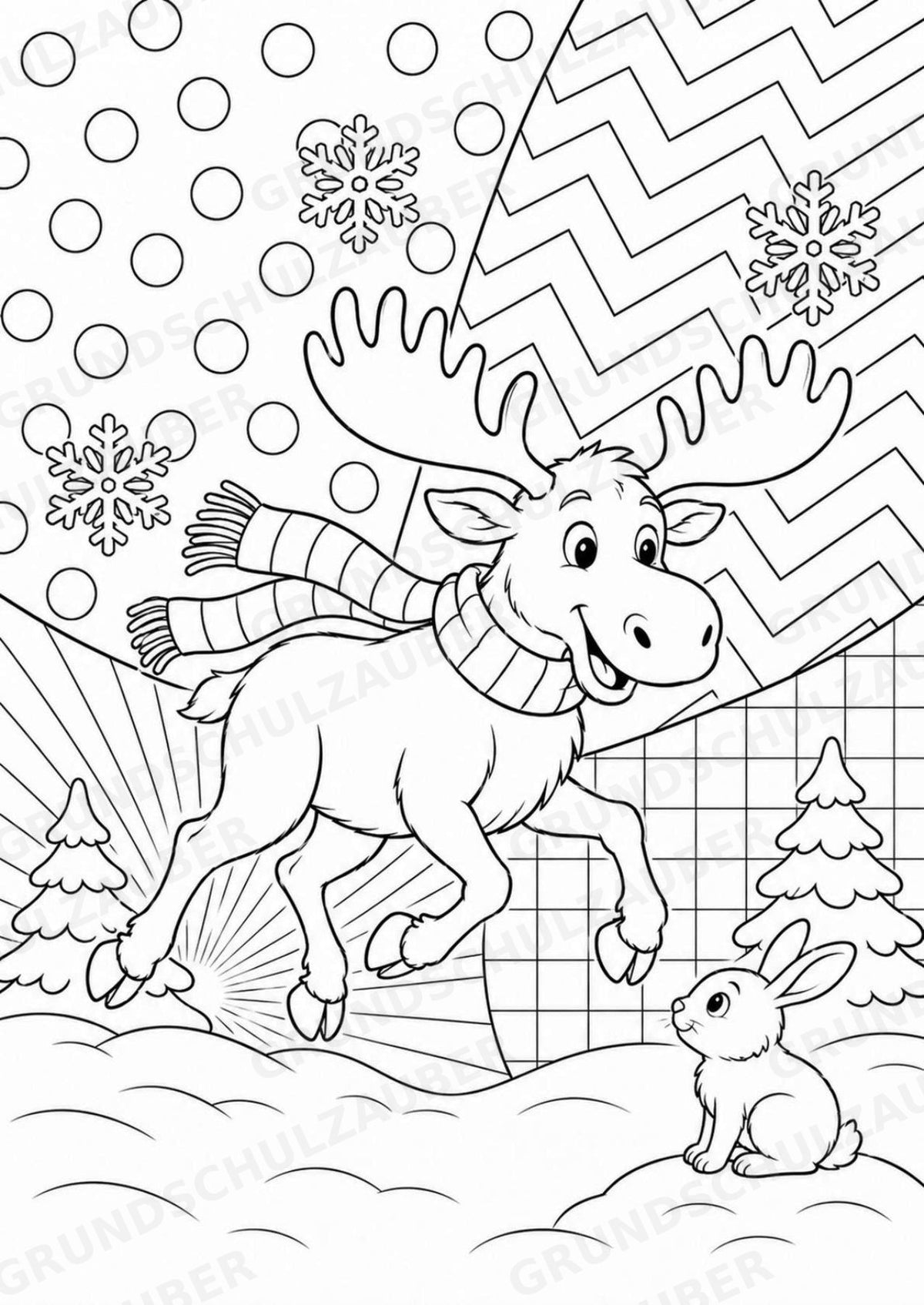 Elch POP Art Ausmalbilder 15 Malvorlagen – Materialseite 6