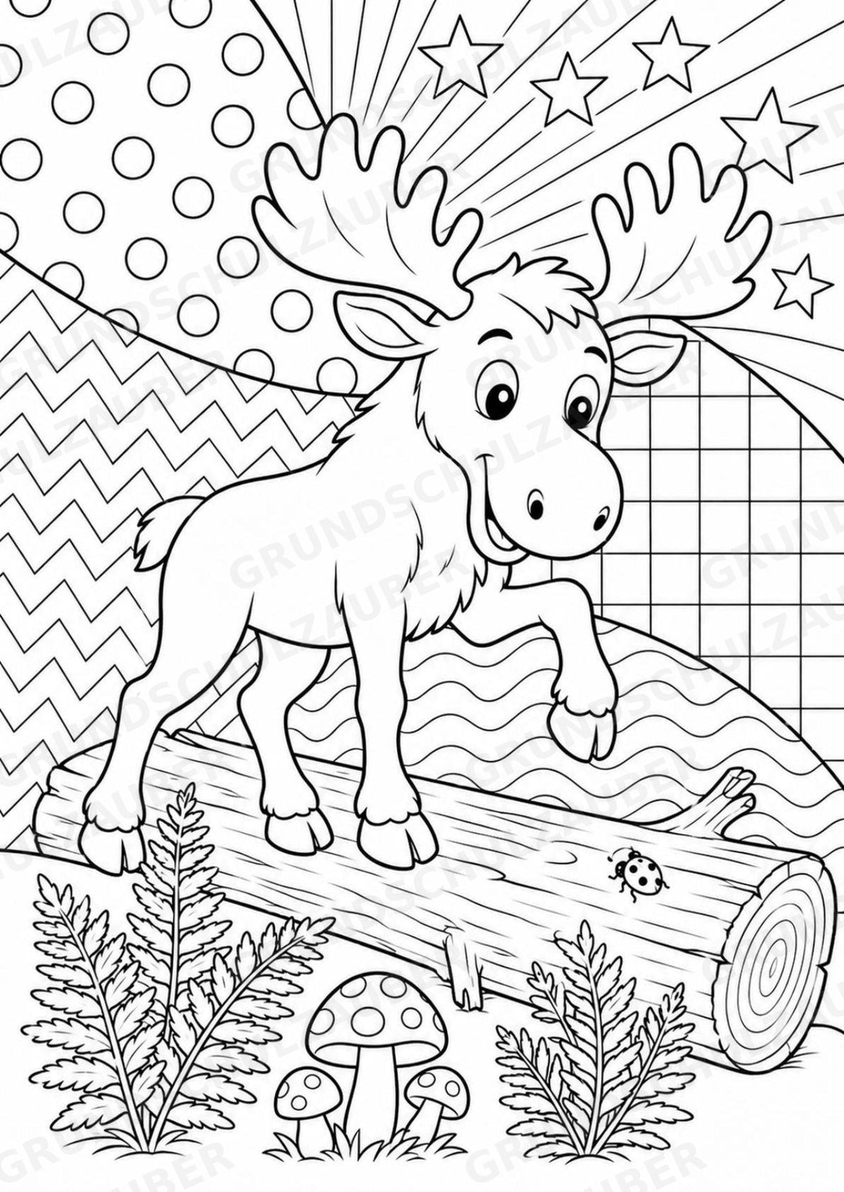 Elch POP Art Ausmalbilder 15 Malvorlagen – Materialseite 8