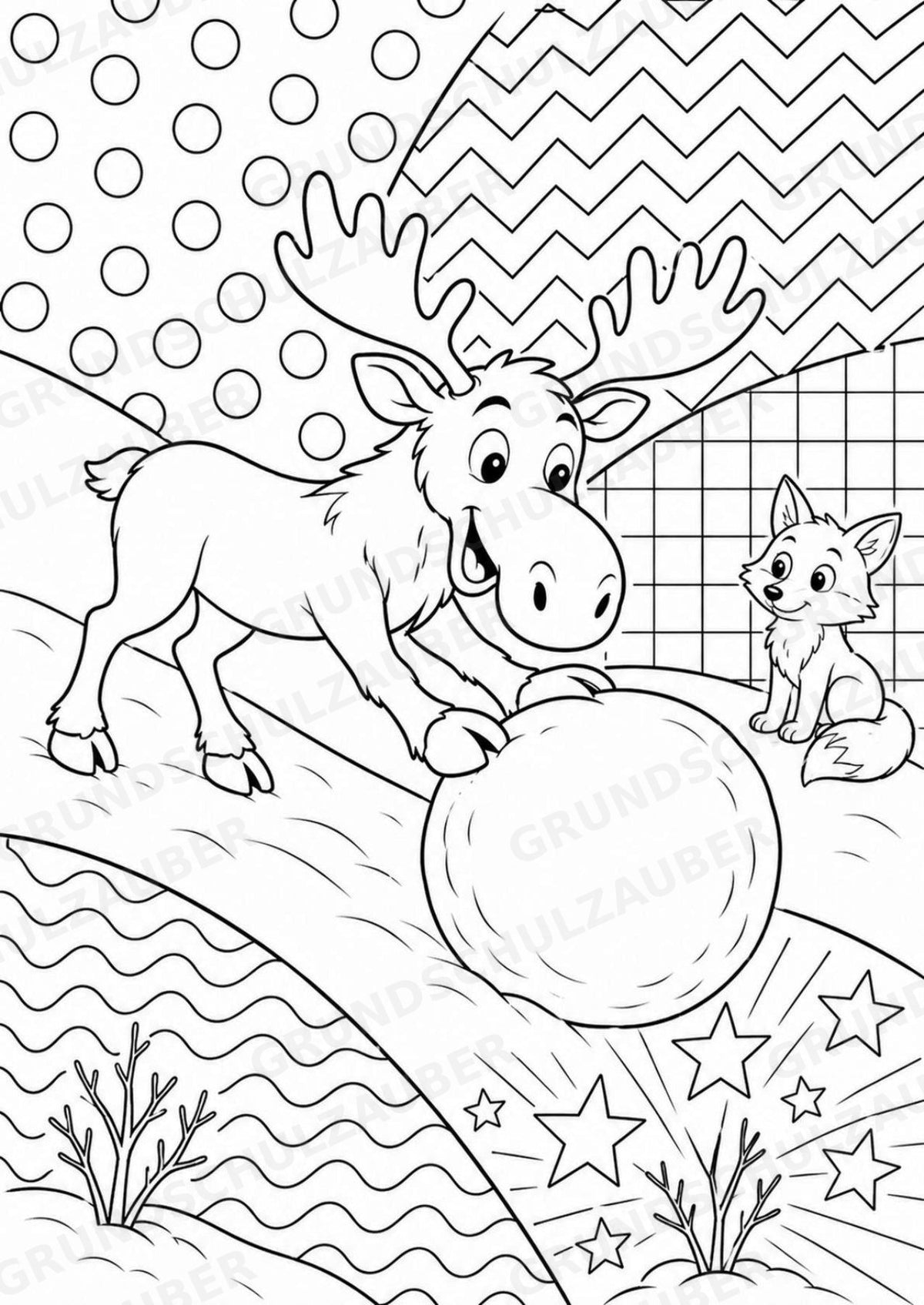 Elch POP Art Ausmalbilder 15 Malvorlagen – Materialseite 9