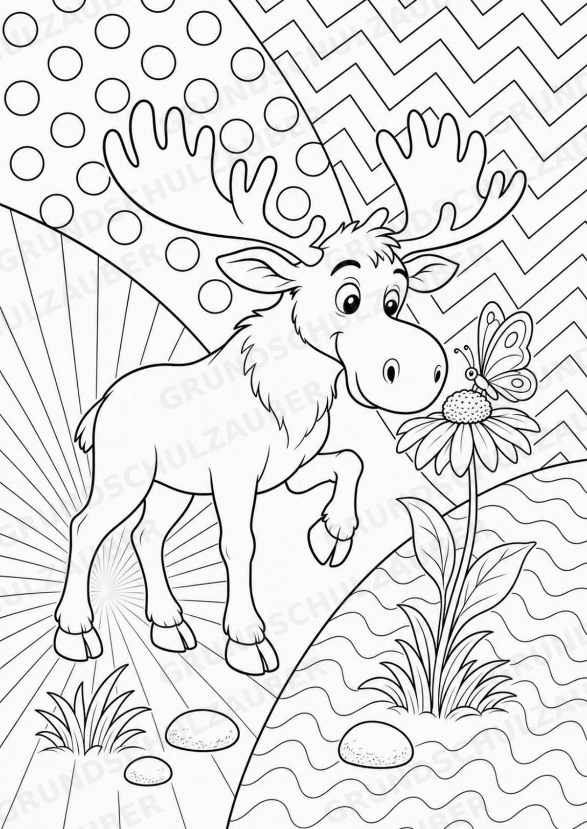 Elch POP Art Ausmalbilder 15 Malvorlagen – Materialseite 10