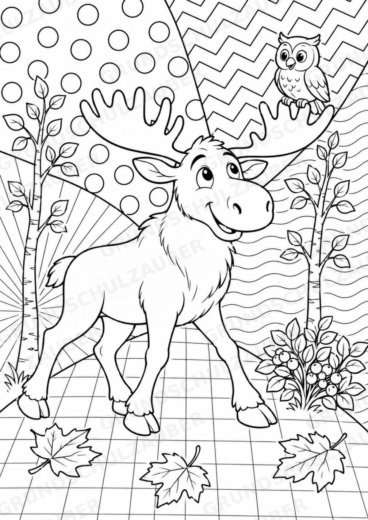 Elch POP Art Ausmalbilder 15 Malvorlagen – Materialseite 12