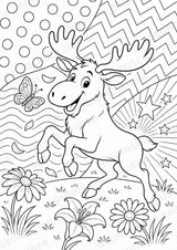 Elch POP Art Ausmalbilder 15 Malvorlagen – Materialseite 14