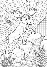 Elch POP Art Ausmalbilder 15 Malvorlagen – Materialseite 16