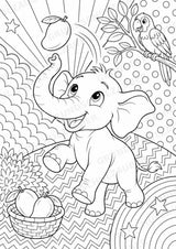 Elefant POP Art Ausmalbilder 15 Malvorlagen – Materialseite 4