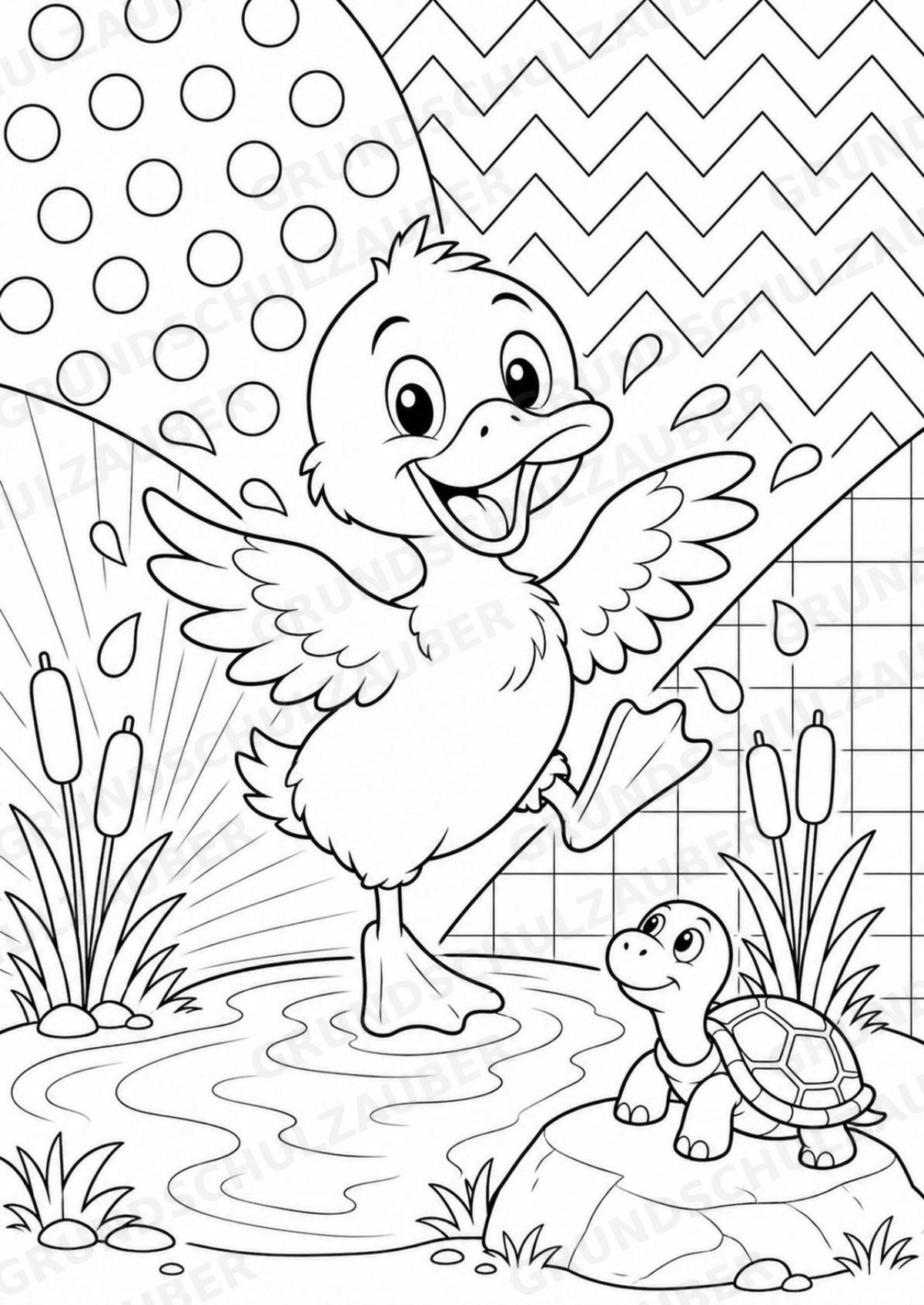 Ente POP Art Ausmalbilder 15 Malvorlagen – Materialseite 6