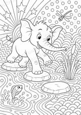 Elefant POP Art Ausmalbilder 15 Malvorlagen – Materialseite 8