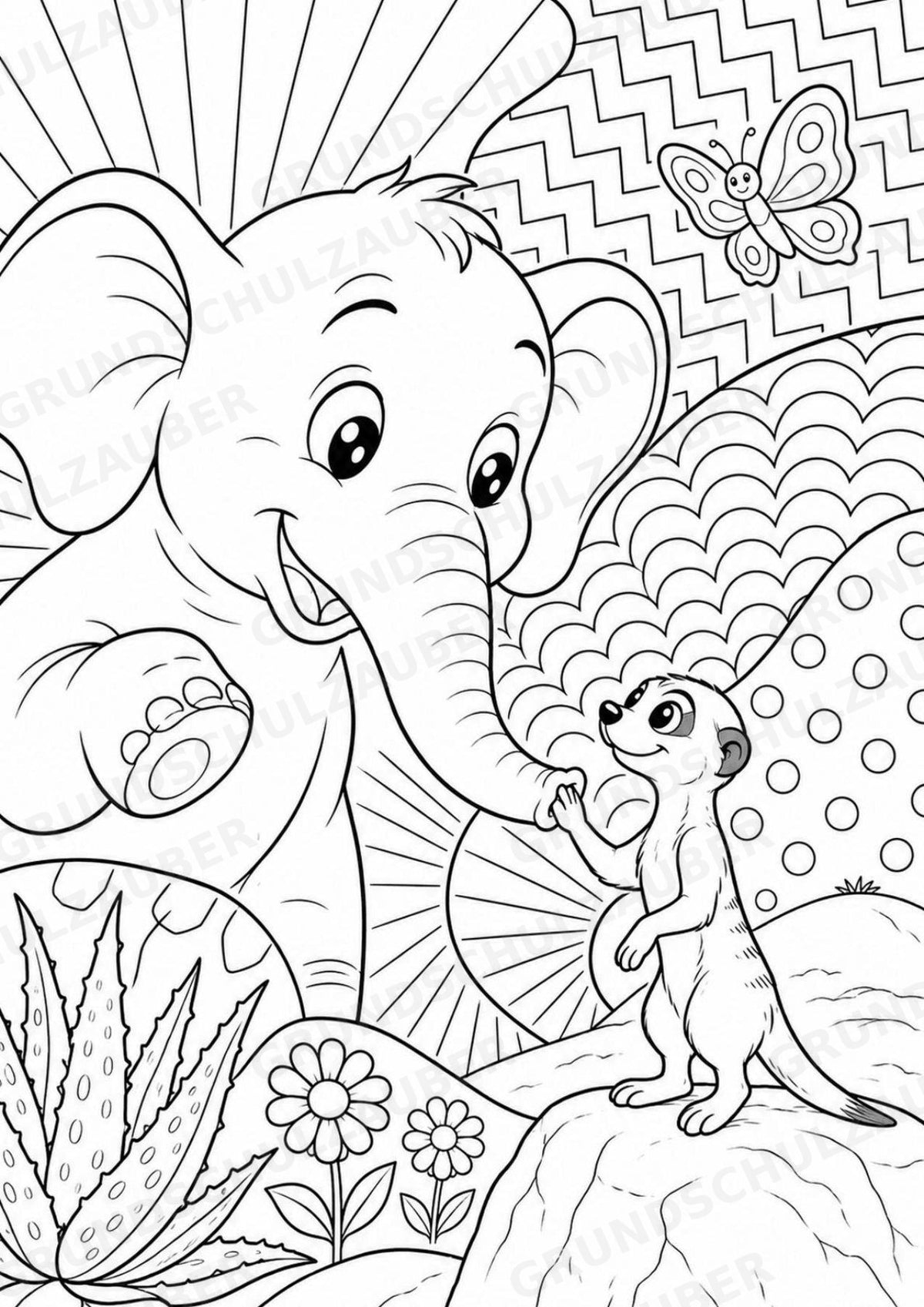 Elefant POP Art Ausmalbilder 15 Malvorlagen – Materialseite 11