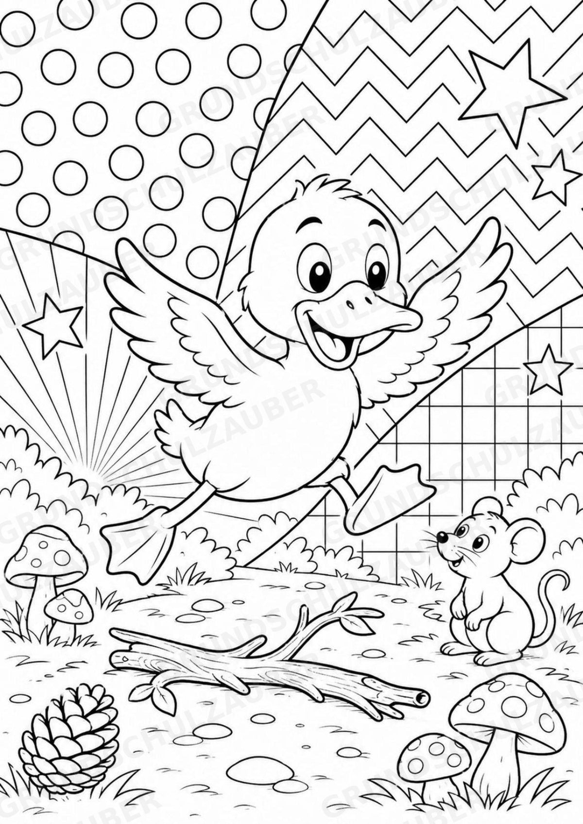 Ente POP Art Ausmalbilder 15 Malvorlagen – Materialseite 15