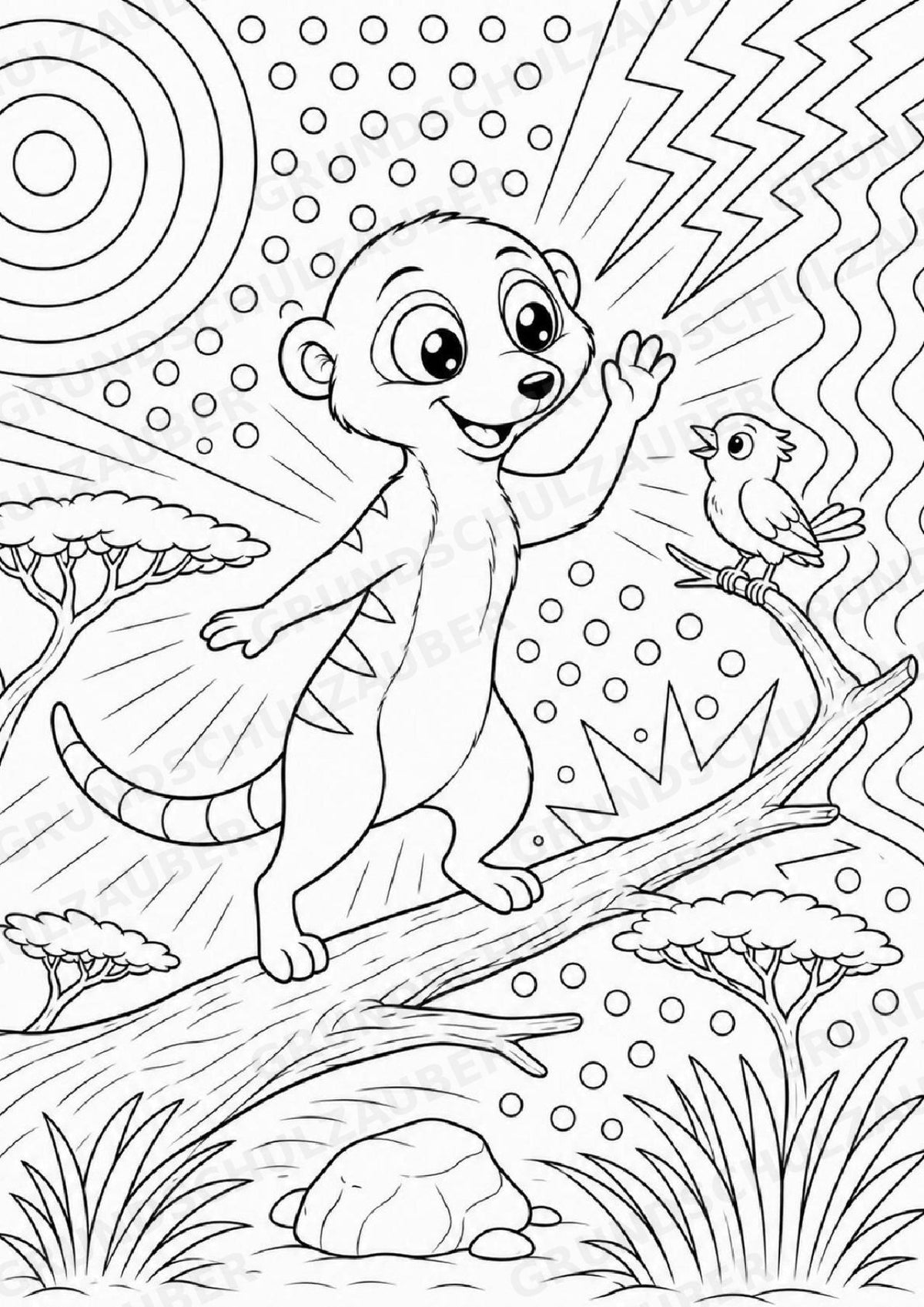 Erdmännchen POP Art Ausmalbilder 15 Malvorlagen – Materialseite 6