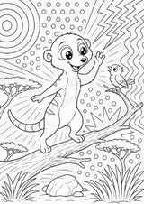 Erdmännchen POP Art Ausmalbilder 15 Malvorlagen – Materialseite 6