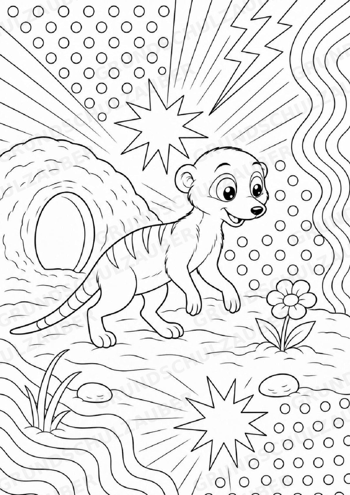 Erdmännchen POP Art Ausmalbilder 15 Malvorlagen – Materialseite 7