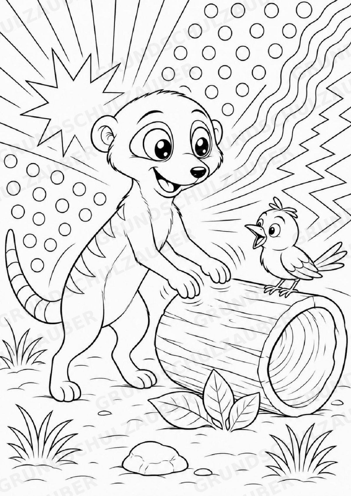Erdmännchen POP Art Ausmalbilder 15 Malvorlagen – Materialseite 13