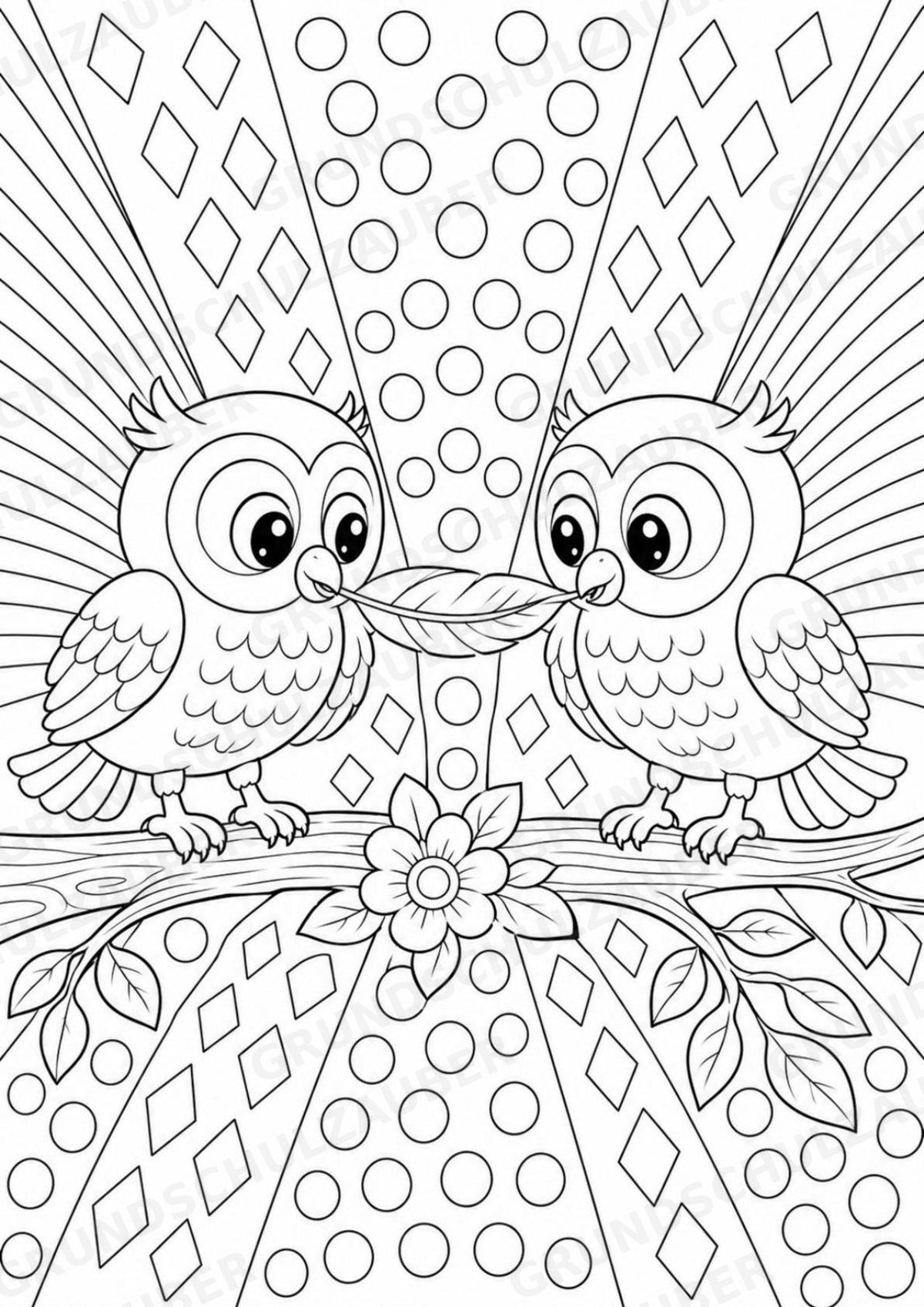 Eule POP Art Ausmalbilder 15 Malvorlagen – Materialseite 12