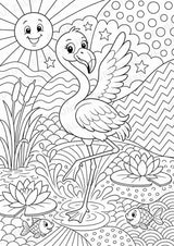 Flamingo POP Art Ausmalbilder 15 Malvorlagen – Materialseite 2