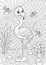 Flamingo POP Art Ausmalbilder 15 Malvorlagen – Materialseite 3