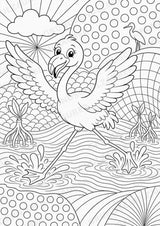 Flamingo POP Art Ausmalbilder 15 Malvorlagen – Materialseite 4
