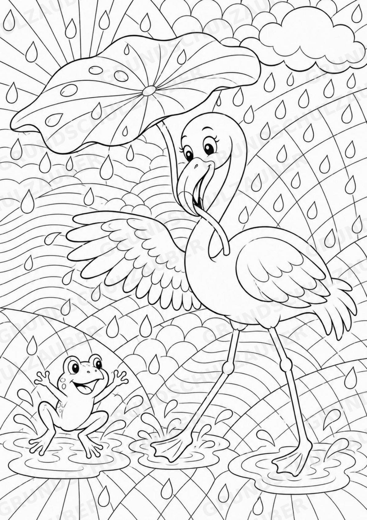 Flamingo POP Art Ausmalbilder 15 Malvorlagen – Materialseite 10