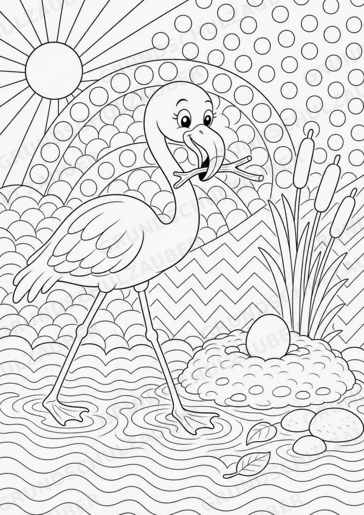 Flamingo POP Art Ausmalbilder 15 Malvorlagen – Materialseite 13