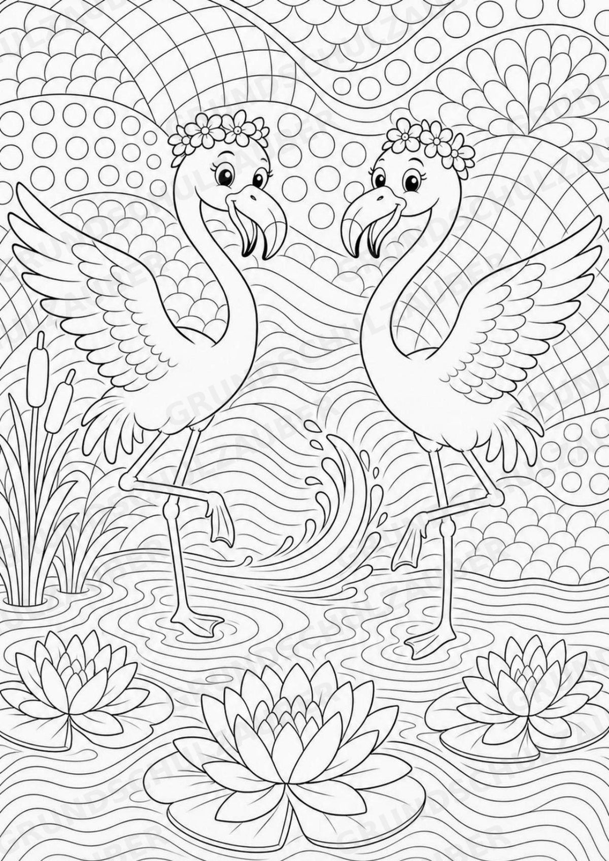 Flamingo POP Art Ausmalbilder 15 Malvorlagen – Materialseite 15