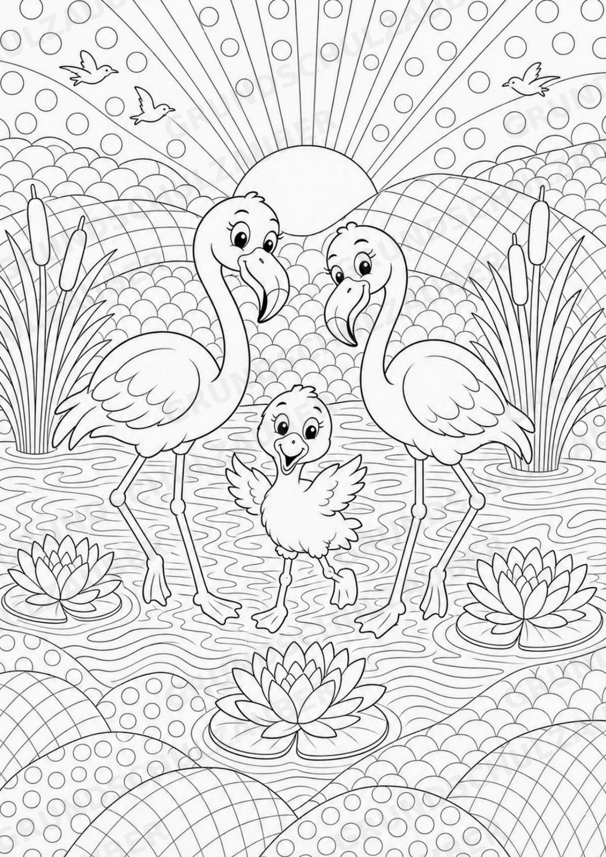 Flamingo POP Art Ausmalbilder 15 Malvorlagen – Materialseite 16