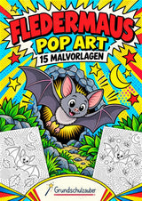 Fledermaus POP Art Ausmalbilder 15 Malvorlagen – Cover