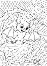 Fledermaus POP Art Ausmalbilder 15 Malvorlagen – Materialseite 6