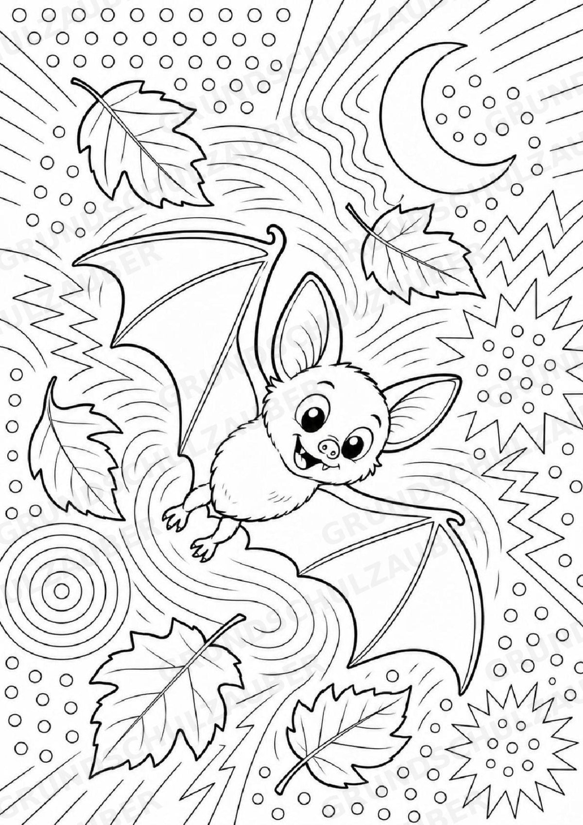Fledermaus POP Art Ausmalbilder 15 Malvorlagen – Materialseite 9