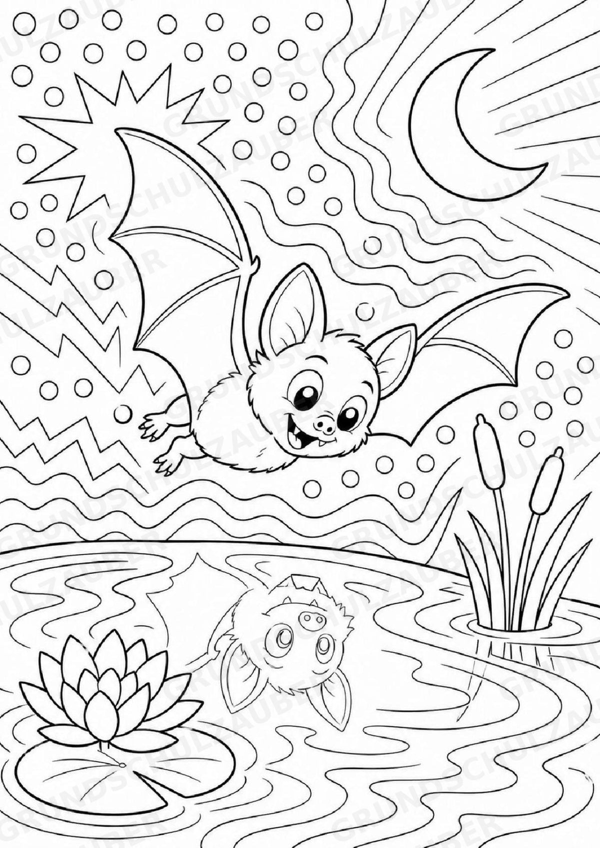 Fledermaus POP Art Ausmalbilder 15 Malvorlagen – Materialseite 13