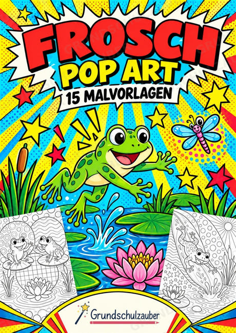 Frosch POP Art Ausmalbilder 15 Malvorlagen – Cover