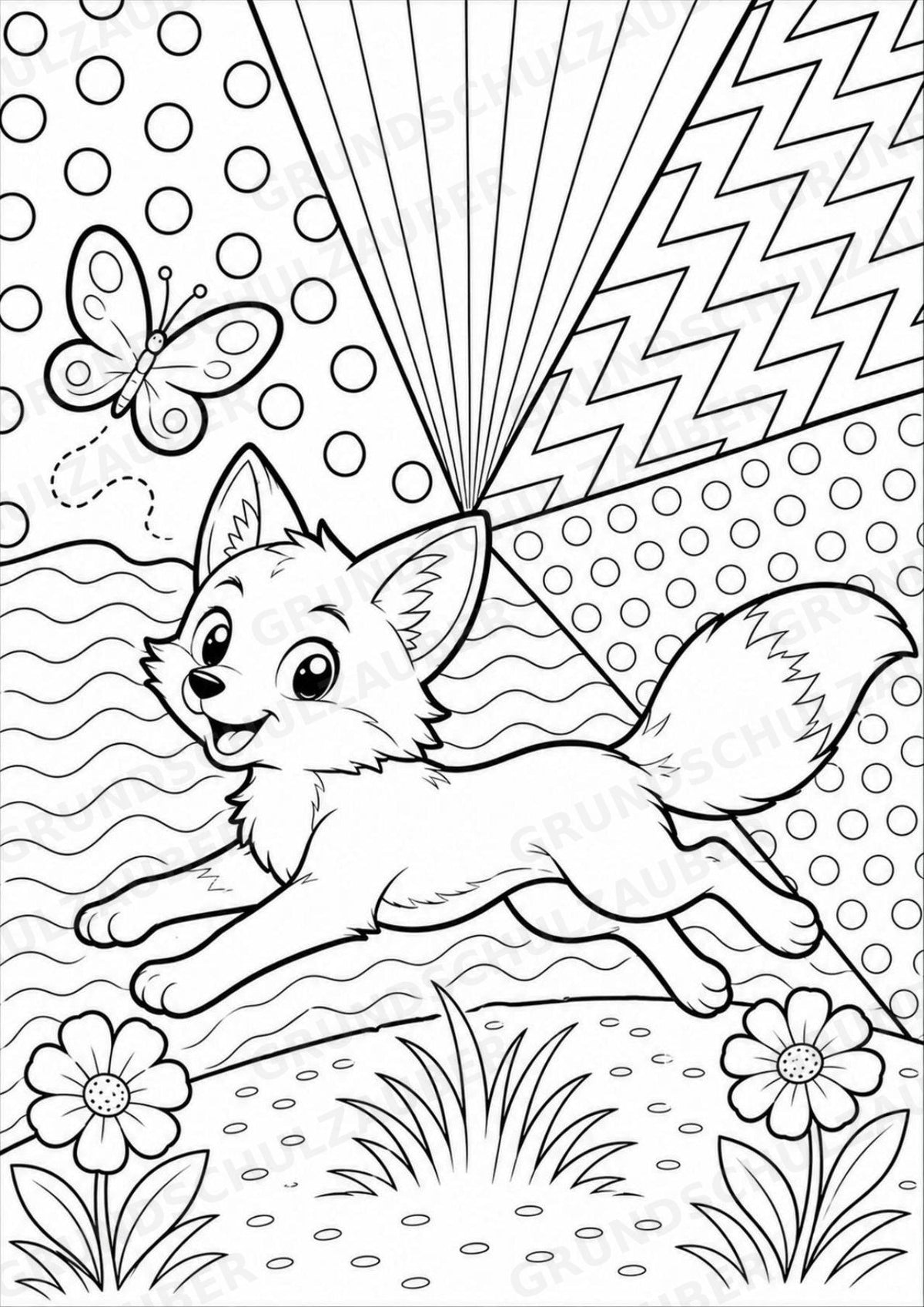 Fuchs POP Art Ausmalbilder 15 Malvorlagen – Materialseite 4